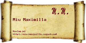 Miu Maximilla névjegykártya